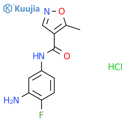 N-(3-amino-4-fluorophenyl)-5-methyl-1,2-oxazole-4-carboxamide hydrochloride structure