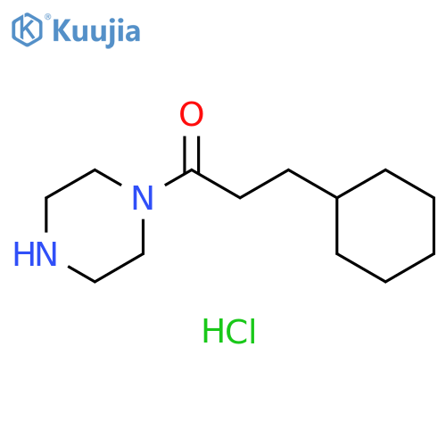 3-cyclohexyl-1-(piperazin-1-yl)propan-1-one hydrochloride structure