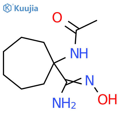 N-[1-(N'-Hydroxycarbamimidoyl)cycloheptyl]acetamide structure