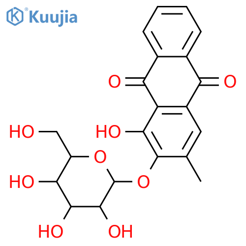 1,2-Dihydroxy-3-methylanthraquinone; 2-O-β-D-Glucopyranoside structure