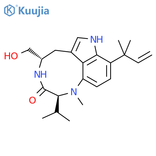 3H-Pyrrolo[4,3,2-gh]-1,4-benzodiazonin-3-one,9-(1,1-dimethyl-2-propenyl)-1,2,4,5,6,8-hexahydro-5-(hydroxymethyl)-1-methyl-2-(1-methylethyl)-,(2S,5S)- (9CI) structure