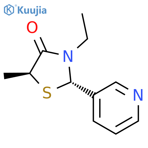 4-Thiazolidinone, 3-ethyl-5-methyl-2-(3-pyridinyl)-, trans- structure