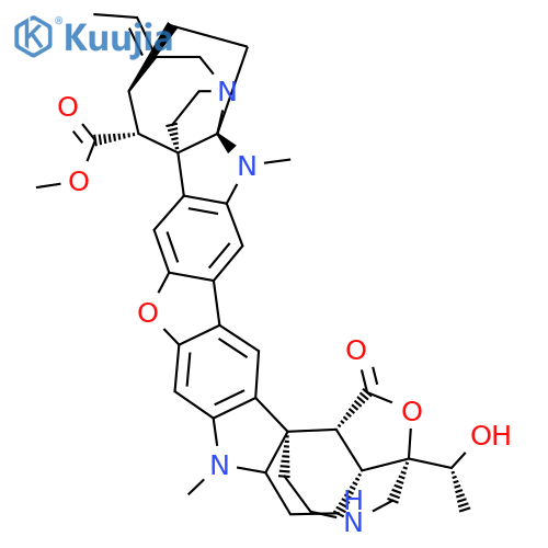 methyl (1R,13R,14R,17S,22R,30S,33R,34E,39R)-34-ethylidene-17-[(1R)-1-hydroxyethyl]-9,29-dimethyl-15-oxo-5,16-dioxa-9,19,29,36-tetraazaundecacyclo[31.5.1.01,30.02,28.04,26.06,25.08,23.010,22.013,17.014,22.030,36]nonatriaconta-2,4(26),6(25),7,23,27-hexaene-39-carboxylate structure
