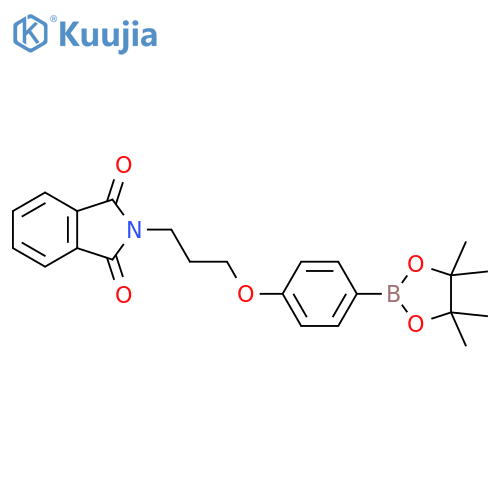 2-(3-(4-(4,4,5,5-Tetramethyl-1,3,2-dioxaborolan-2-yl)phenoxy)propyl)isoindoline-1,3-dione structure