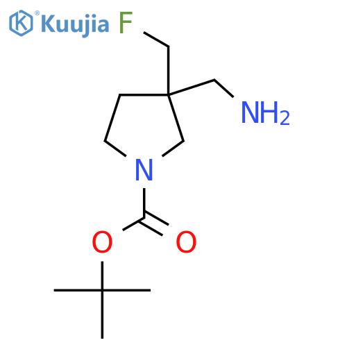 Tert-butyl 3-(aminomethyl)-3-(fluoromethyl)pyrrolidine-1-carboxylate structure