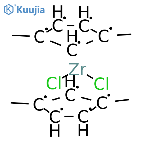 Zirconium,dichlorobis[(1,2,3,4,5-h)-1,3-dimethyl-2,4-cyclopentadien-1-yl]- structure