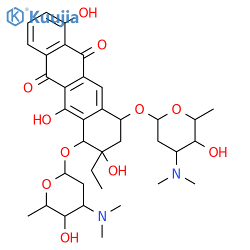 5,12-Naphthacenedione,8-ethyl-7,8,9,10-tetrahydro-1,6,8-trihydroxy-7,10-bis[[2,3,6-trideoxy-3-(dimethylamino)-a-L-lyxo-hexopyranosyl]oxy]- (9CI) structure