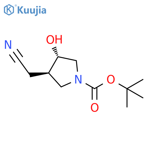 rac-tert-butyl (3R,4S)-3-(cyanomethyl)-4-hydroxypyrrolidine-1-carboxylate, trans structure