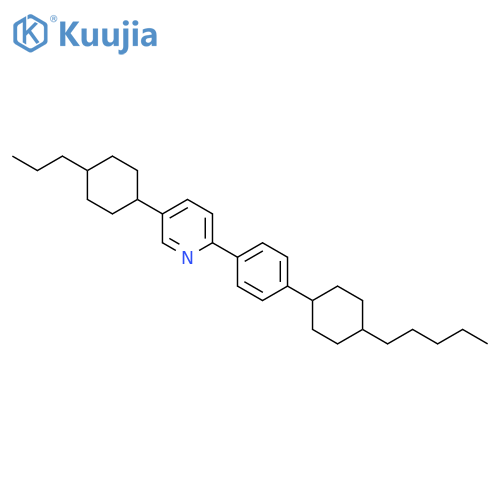 Pyridine, 2-[4-(4-pentylcyclohexyl)phenyl]-5-(4-propylcyclohexyl)- structure