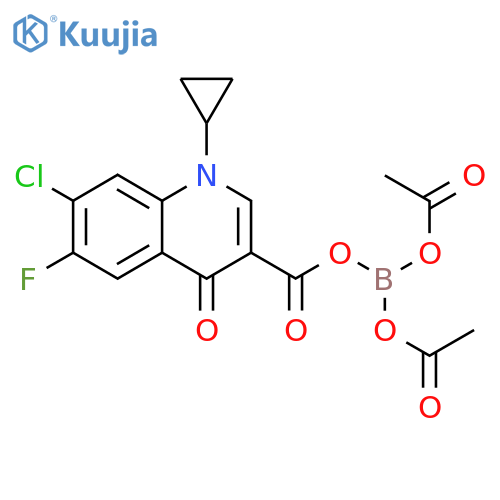 3-Quinolinecarboxylic acid, 7-chloro-1-cyclopropyl-6-fluoro-1,4-dihydro-4-oxo-, anhydride with boric acid (H3BO3), anhydride with acetic acid (1:1:2) structure