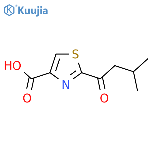 2-(3-methylbutanoyl)-1,3-thiazole-4-carboxylic acid structure
