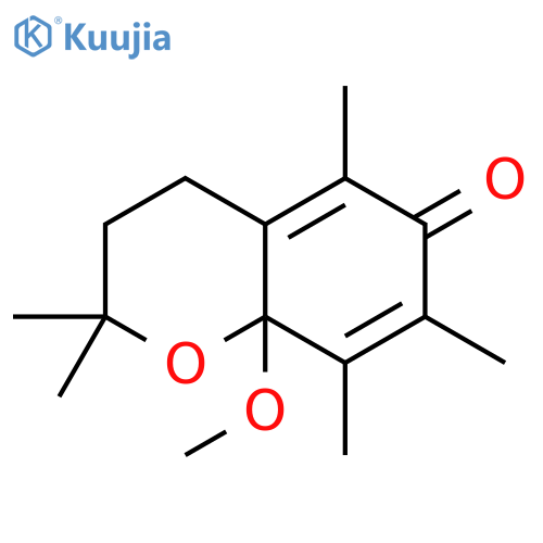 2H-1-Benzopyran-6(8aH)-one, 3,4-dihydro-8a-methoxy-2,2,5,7,8-pentamethyl- structure