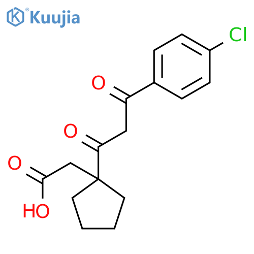 Cyclopentaneacetic acid, 1-[3-(4-chlorophenyl)-1,3-dioxopropyl]- structure