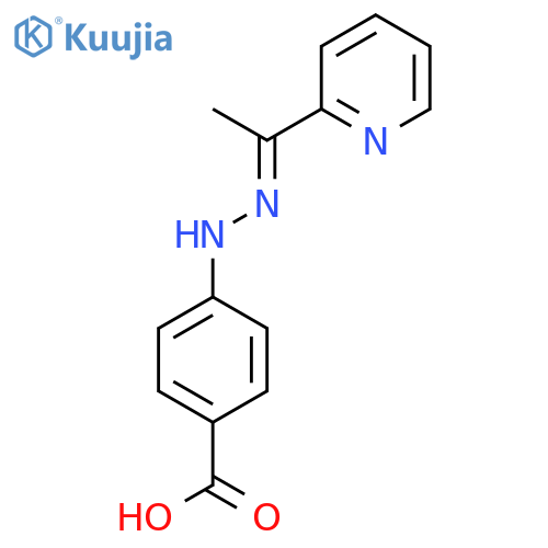 4-{2-1-(pyridin-2-yl)ethylidenehydrazin-1-yl}benzoic acid structure