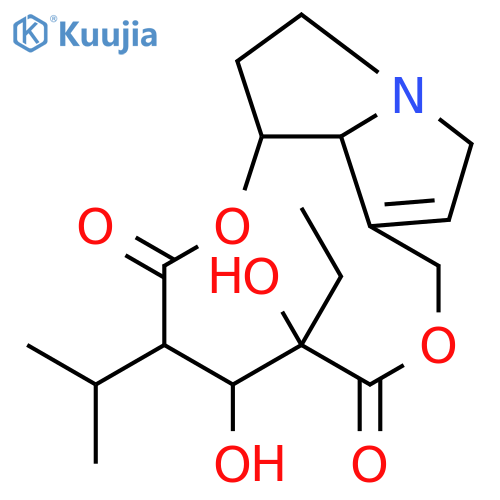 2H-[1,6]Dioxacycloundecino[2,3,4-gh]pyrrolizine-2,6(3H)-dione,5-ethyl-4,5,8,10,12,13,13a,13b-octahydro-4,5-dihydroxy-3-(1-methylethyl)-,(5R,13aR,13bR)- (9CI) structure