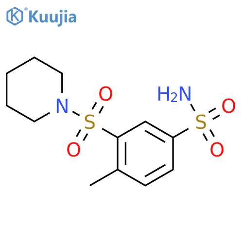 4-Methyl-3-(piperidine-1-sulfonyl)benzene-1-sulfonamide structure