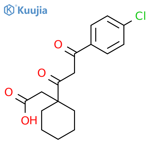 Cyclohexaneacetic acid, 1-[3-(4-chlorophenyl)-1,3-dioxopropyl]- structure