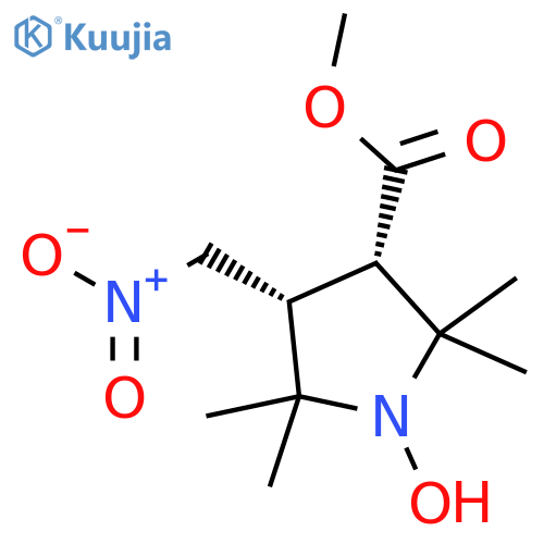 trans-3-Methoxycarbonyl-2,2,5,5-tetramethyl-4-nitromethyl-pyrrolidin-1-oxyl structure