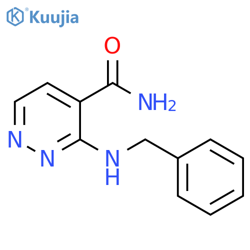 3-[(phenylmethyl)amino]-4-Pyridazinecarboxamide structure