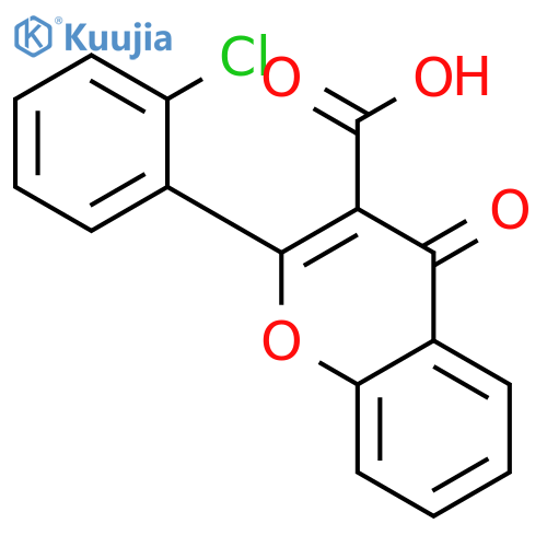 4H-1-Benzopyran-3-carboxylic acid, 2-(2-chlorophenyl)-4-oxo- structure
