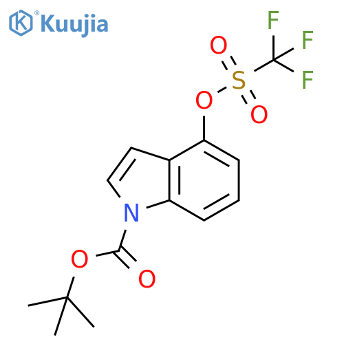 1H-Indole-1-carboxylic acid, 4-[[(trifluoromethyl)sulfonyl]oxy]-, 1,1-dimethylethyl ester structure