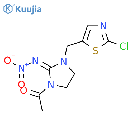 2-Imidazolidinimine, 1-acetyl-3-[(2-chloro-5-thiazolyl)methyl]-N-nitro- structure