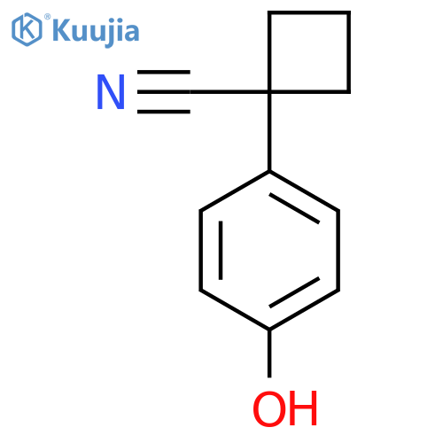 1-(4-hydroxyphenyl)cyclobutane-1-carbonitrile structure