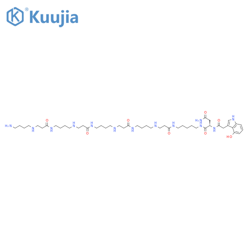 Butanediamide,N1-(41-amino-7,16,25,34-tetraoxo-6,10,15,19,24,28,33,37-octaazahentetracont-1-yl)-2-[[(4-hydroxy-1H-indol-3-yl)acetyl]amino]-,(2S)- (9CI) structure