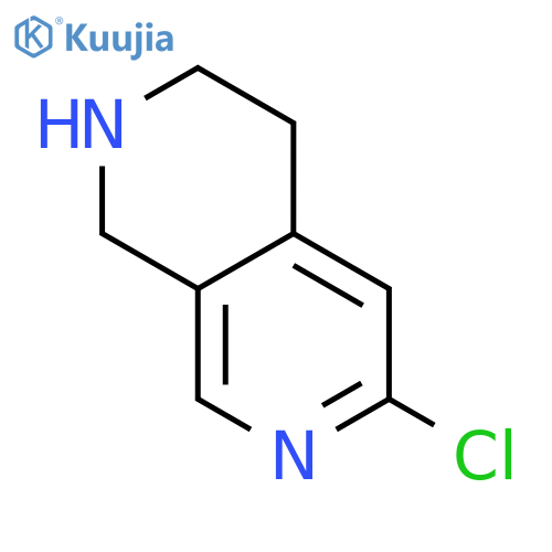 6-Chloro-1,2,3,4-tetrahydro-2,7-naphthyridine structure