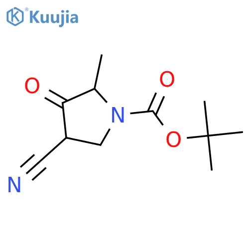 tert-butyl 4-cyano-2-methyl-3-oxopyrrolidine-1-carboxylate structure