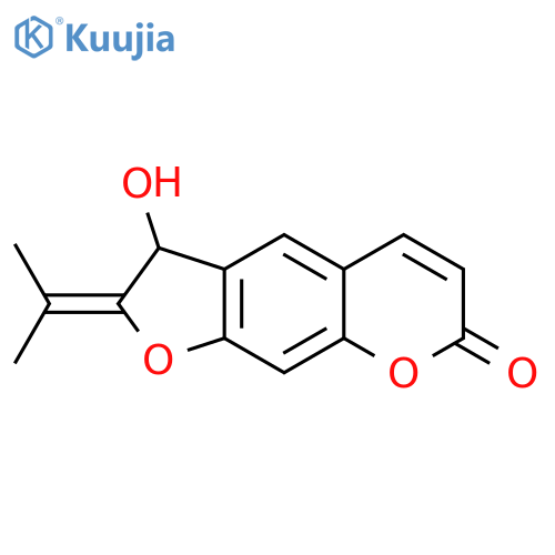 7H-Furo[3,2-g][1]benzopyran-7-one,2,3-dihydro-3-hydroxy-2-(1-methylethylidene)- (9CI) structure