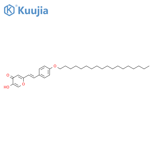 4H-Pyran-4-one, 5-hydroxy-2-[2-[4-(octadecyloxy)phenyl]ethenyl]- structure