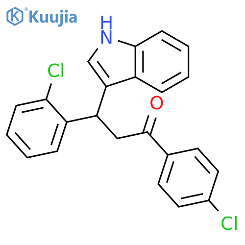 1-Propanone, 3-(2-chlorophenyl)-1-(4-chlorophenyl)-3-(1H-indol-3-yl)- structure