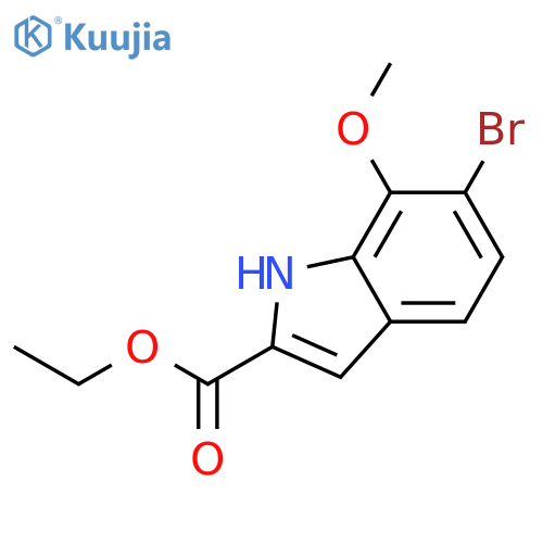1H-Indole-2-carboxylic acid, 6-bromo-7-methoxy-, ethyl ester structure
