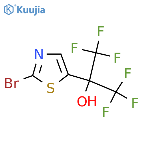2-(2-bromo-1,3-thiazol-5-yl)-1,1,1,3,3,3-hexafluoropropan-2-ol structure