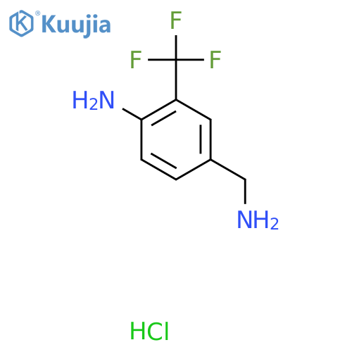 4-(aminomethyl)-2-(trifluoromethyl)aniline;hydrochloride structure