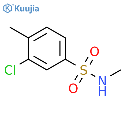 3-chloro-N,4-dimethylbenzene-1-sulfonamide structure