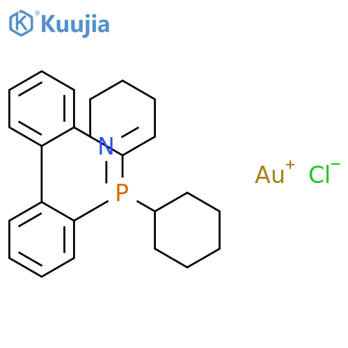 Chloro(2-dicyclohexylphosphino-2'-dimethylaminobiphenyl)gold(I) structure