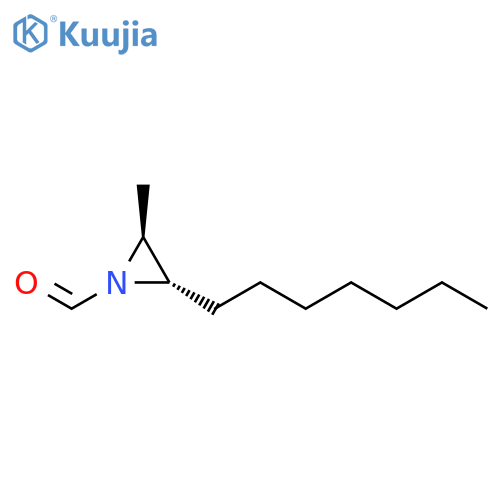 1-Aziridinecarboxaldehyde, 2-heptyl-3-methyl-, trans-(±)- structure