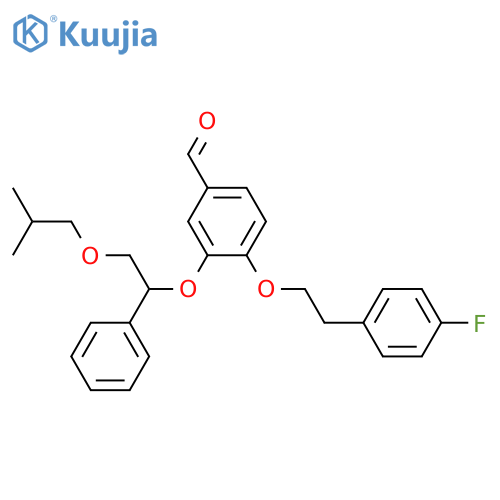 4-(4-Fluorophenethoxy)-3-(2-isobutoxy-1-phenylethoxy)benzaldehyde structure