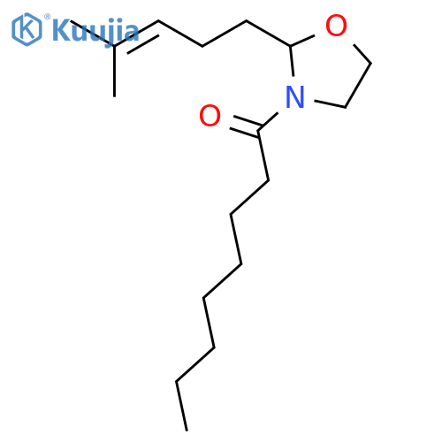 Oxazolidine, 2-(4-methyl-3-pentenyl)-3-(1-oxooctyl)-, (±)- structure