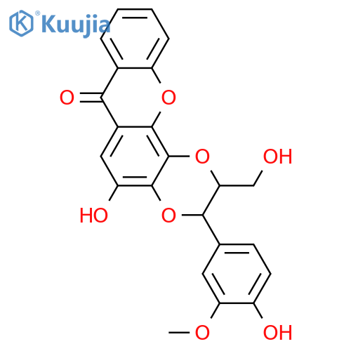 3-(3,4-Dihydroxyphenyl)-2,3-dihydro-2-(hydroxymethyl)-7H-dioxino[2,3-c]xanthen-7-one; (7'R*,8'R*)-form, 2-Hydroxy, 3'-Me ether structure