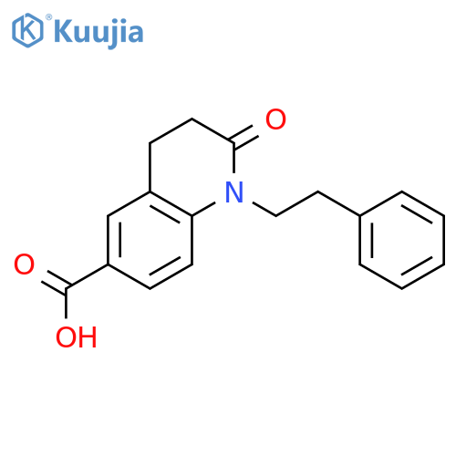 6-Quinolinecarboxylic acid, 1,2,3,4-tetrahydro-2-oxo-1-(2-phenylethyl)- structure