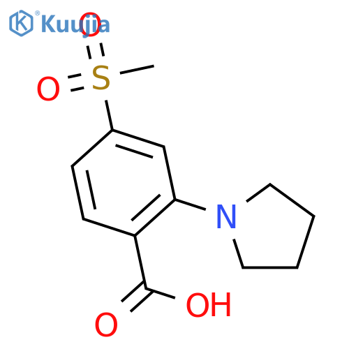 4-(Methylsulfonyl)-2-pyrrolidinobenzoic acid structure