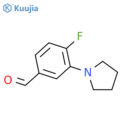 4-fluoro-3-(pyrrolidin-1-yl)benzaldehyde structure