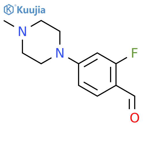 2-Fluoro-4-(4-methylpiperazin-1-YL)benzaldehyde structure