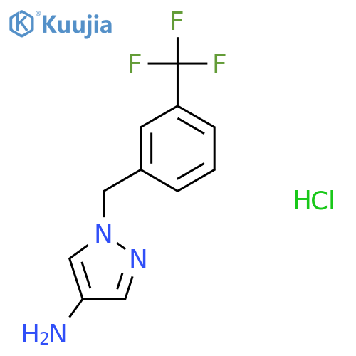 1-[[3-(trifluoromethyl)phenyl]methyl]pyrazol-4-amine:hydrochloride structure