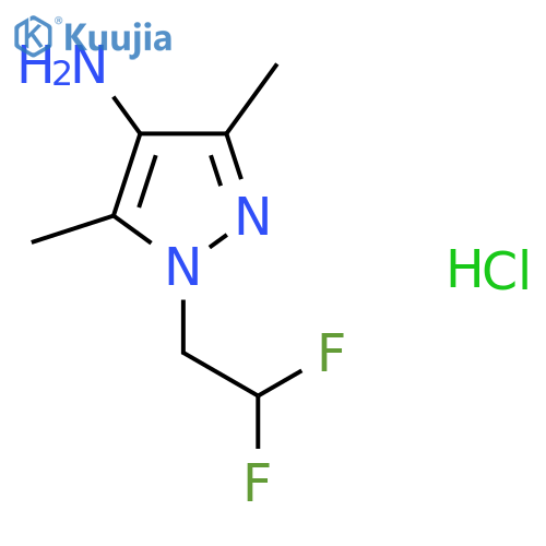 1-(2,2-Difluoroethyl)-3,5-dimethyl-1H-pyrazol-4-amine hydrochloride structure