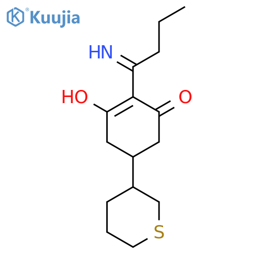 3-Hydroxy-2-(1-iminobutyl)-5-(tetrahydro-2H-thiopyran-3-yl)cyclohex-2-en-1-one structure