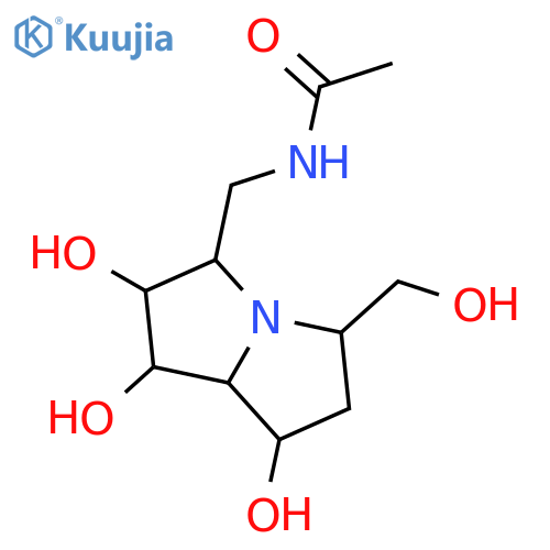 Acetamide, N-[[(1S,2R,3R,5S,7R,7aR)-hexahydro-1,2,7-trihydroxy-5-(hydroxymethyl)-1H-pyrrolizin-3-yl]methyl]- structure
